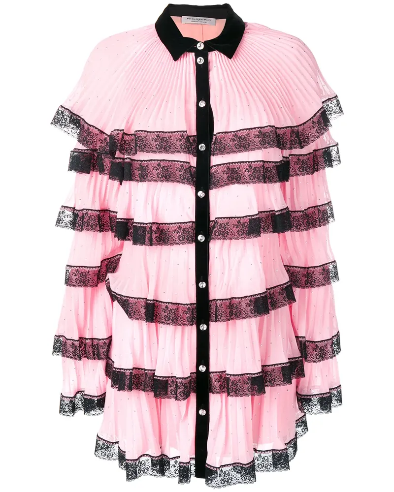 Philosophy Di Lorenzo Serafini Minikleid mit Rüschen - Rosa Rosa