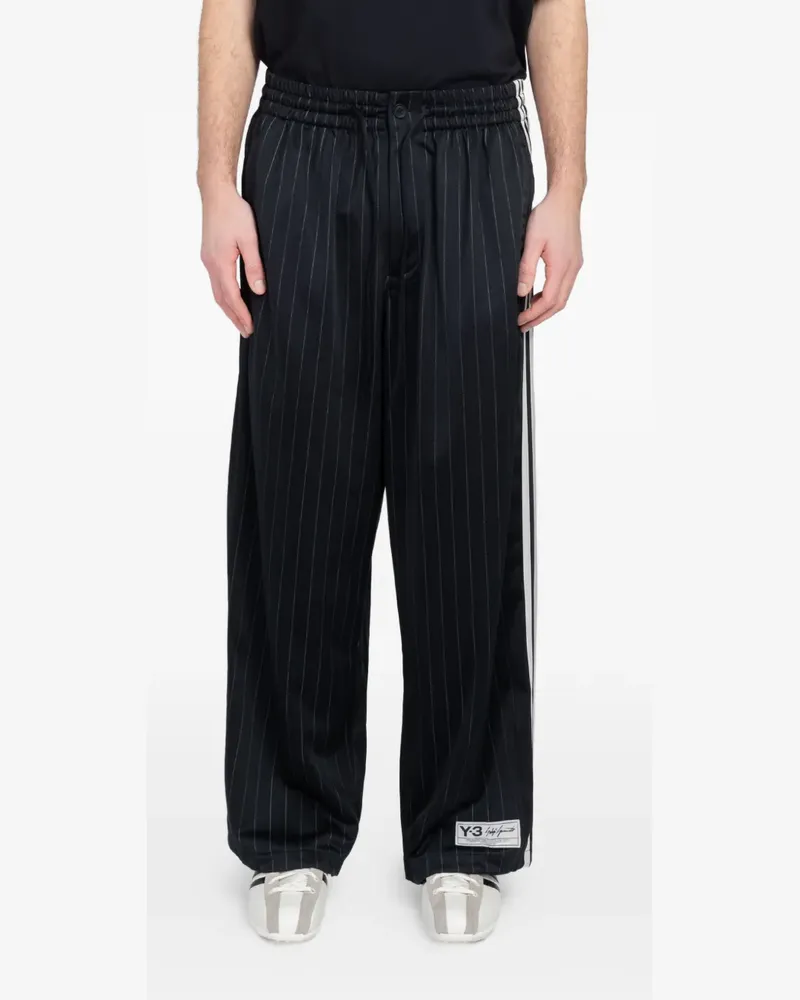 adidas pinstripe side-stripe track pants - Schwarz Schwarz