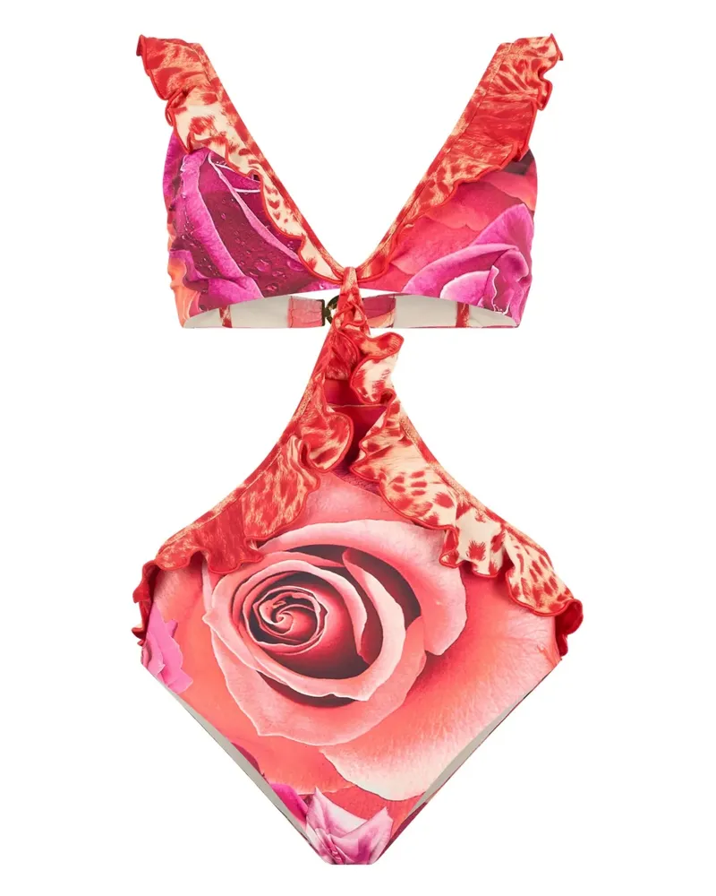 Roberto Cavalli Garden Rose Badeanzug - Rosa Rosa