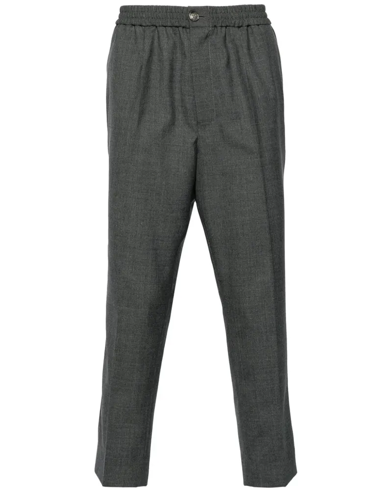 AMI Paris Halbhohe Cropped-Hose mit Tapered-Bein - Grau Grau