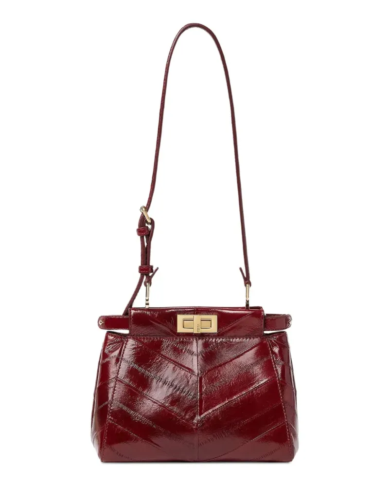 Fendi Peekaboo Schultertasche mit Chevron-Steppung - Rot Rot
