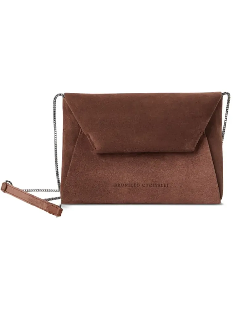 Brunello Cucinelli BC Duo Schultertasche aus Wildleder - Braun Braun