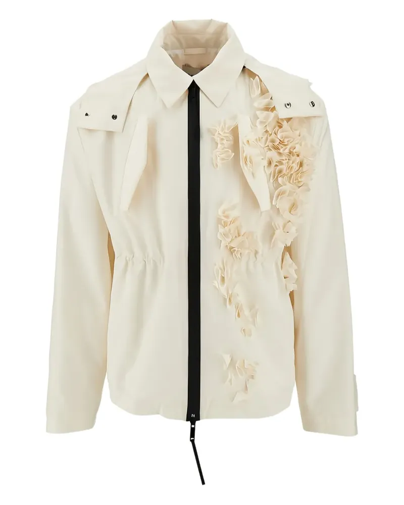 Coccinelle Vitto Parka mit Blumenapplikation - Weiß Weiß