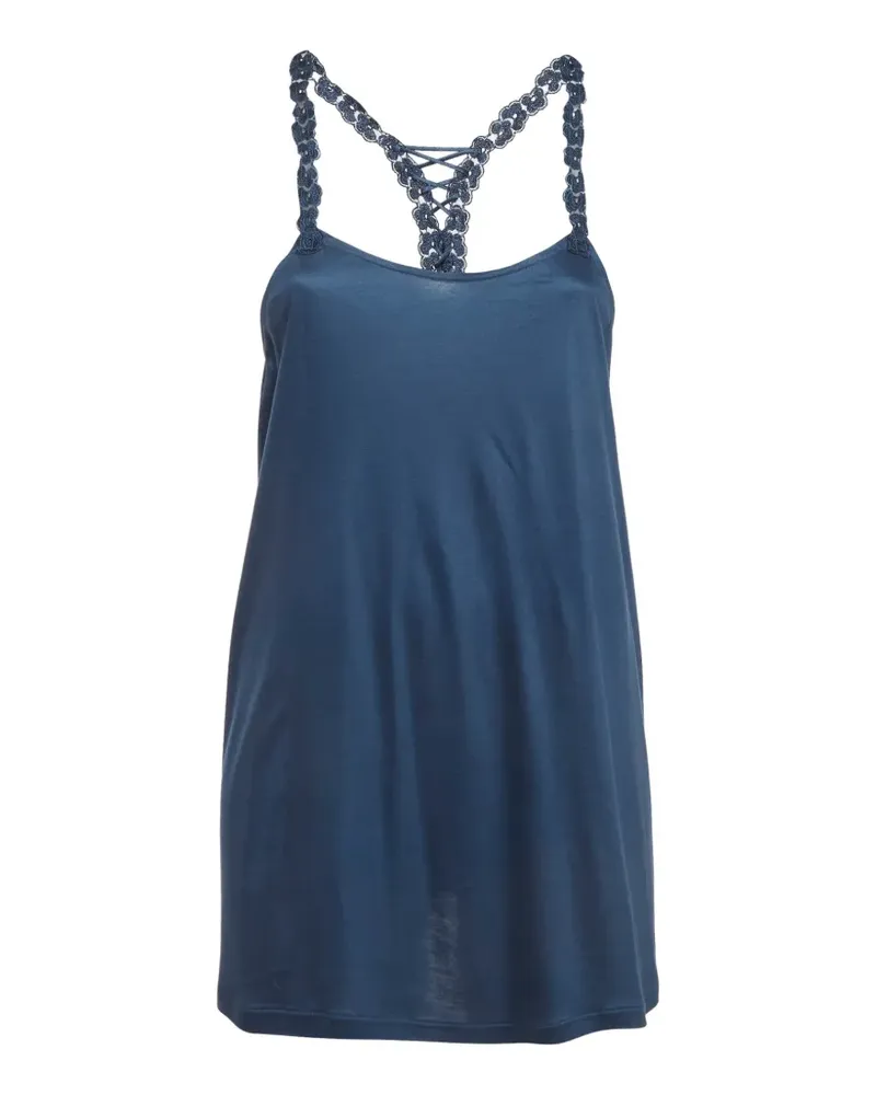La Perla Tanktop mit Spitzenborte - Blau Blau