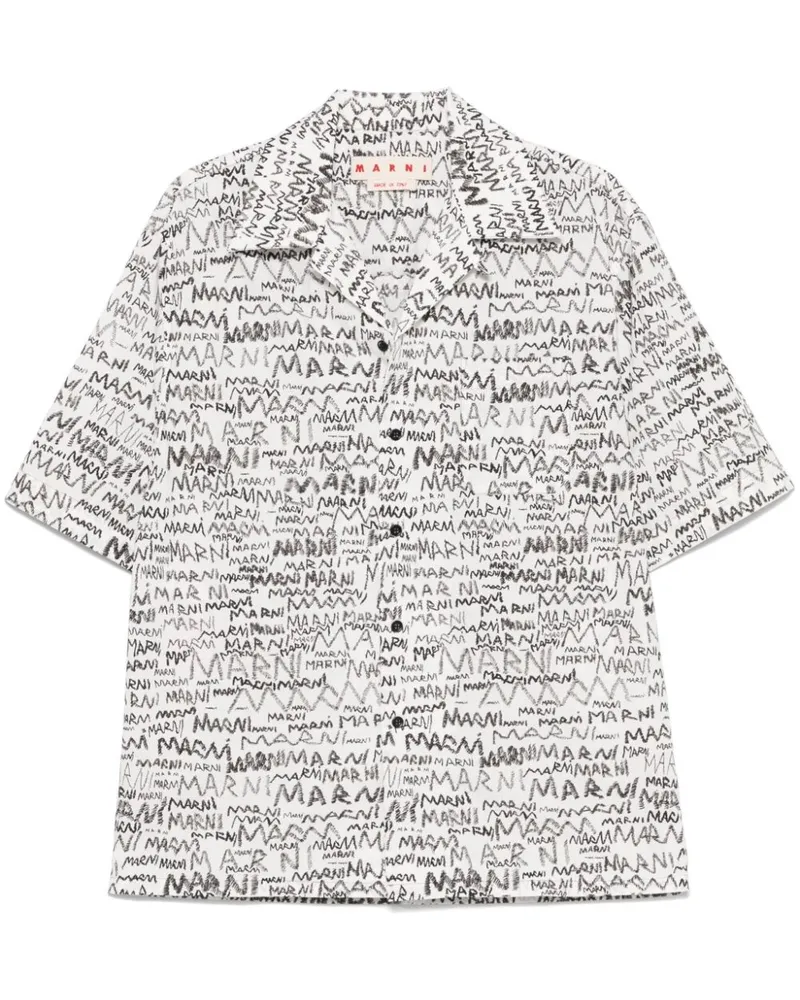 Marni Hemd mit Logo-Print - Weiß Weiß