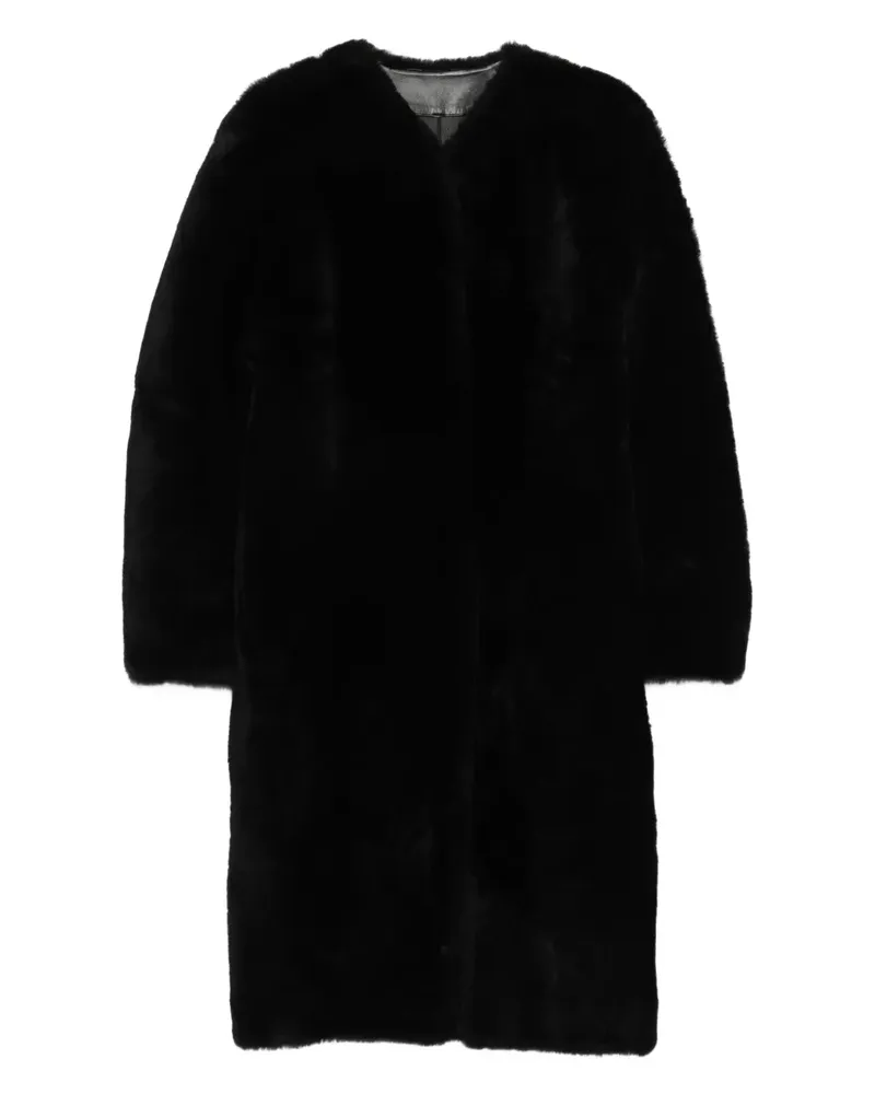 Totême midi shearling coat - Schwarz Schwarz
