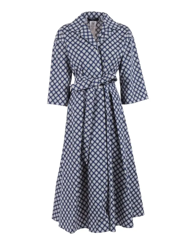 Max Mara printed belted dress - Blau Blau