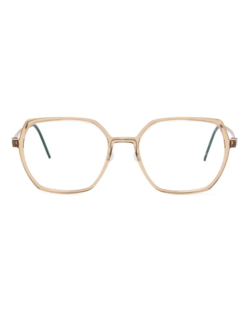 Lindberg Brille mit geometrischem Gestell - Braun Braun