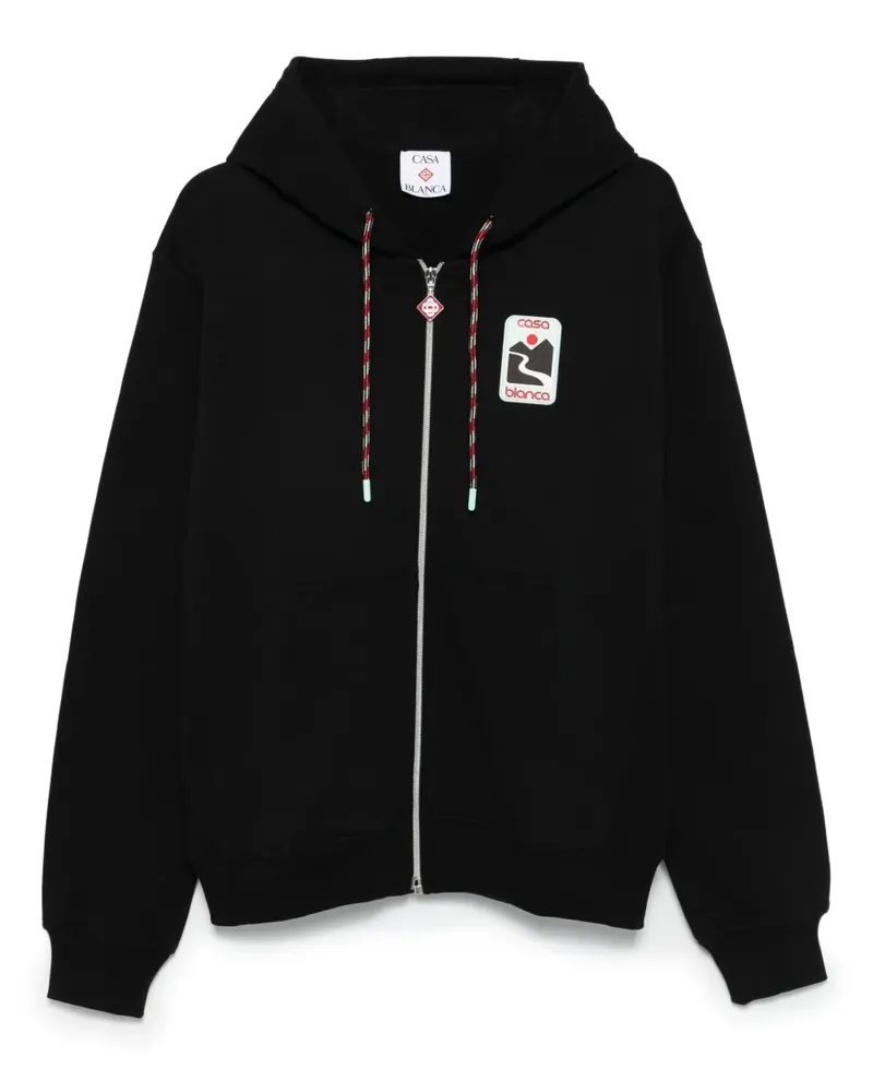 Casablanca Paris Kapuzenjacke mit Logo-Patch - Schwarz Schwarz