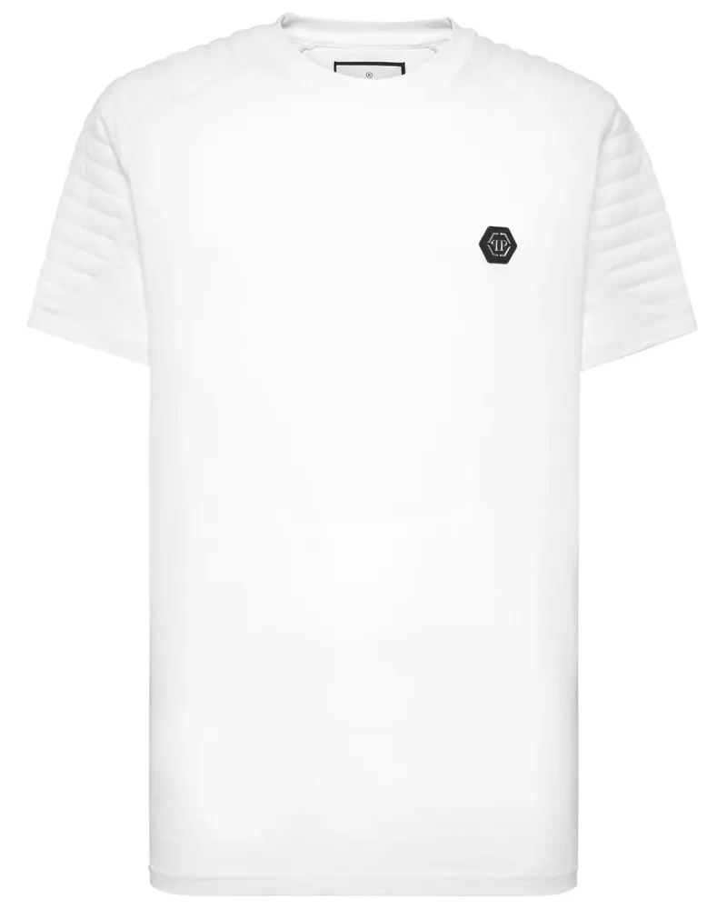 Philipp Plein T-Shirt mit Logo-Schild - Weiß Weiß