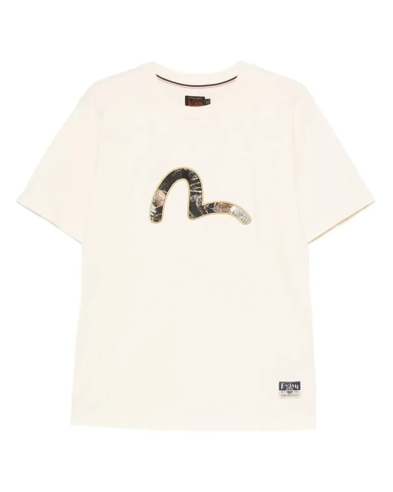 Evisu Seagull Brokat-T-Shirt - Nude Nude