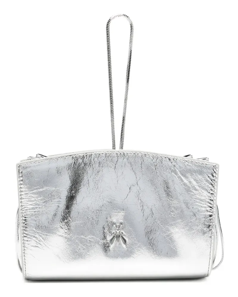 Patrizia Pepe Clutch aus laminiertem Leder - Silber Silber