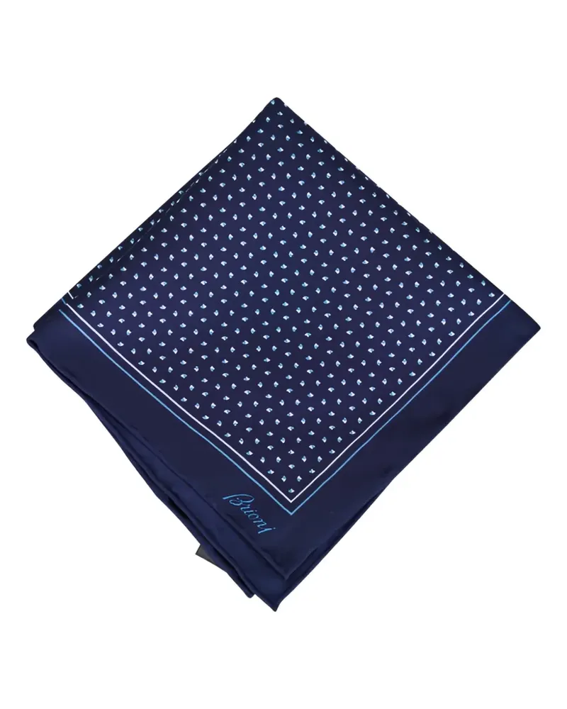 Brioni Einstecktuch mit Polka Dots - Blau Blau