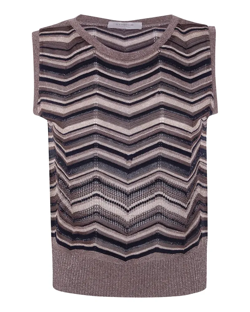 D.EXTERIOR chevron-knit sleeveless top - Braun Braun