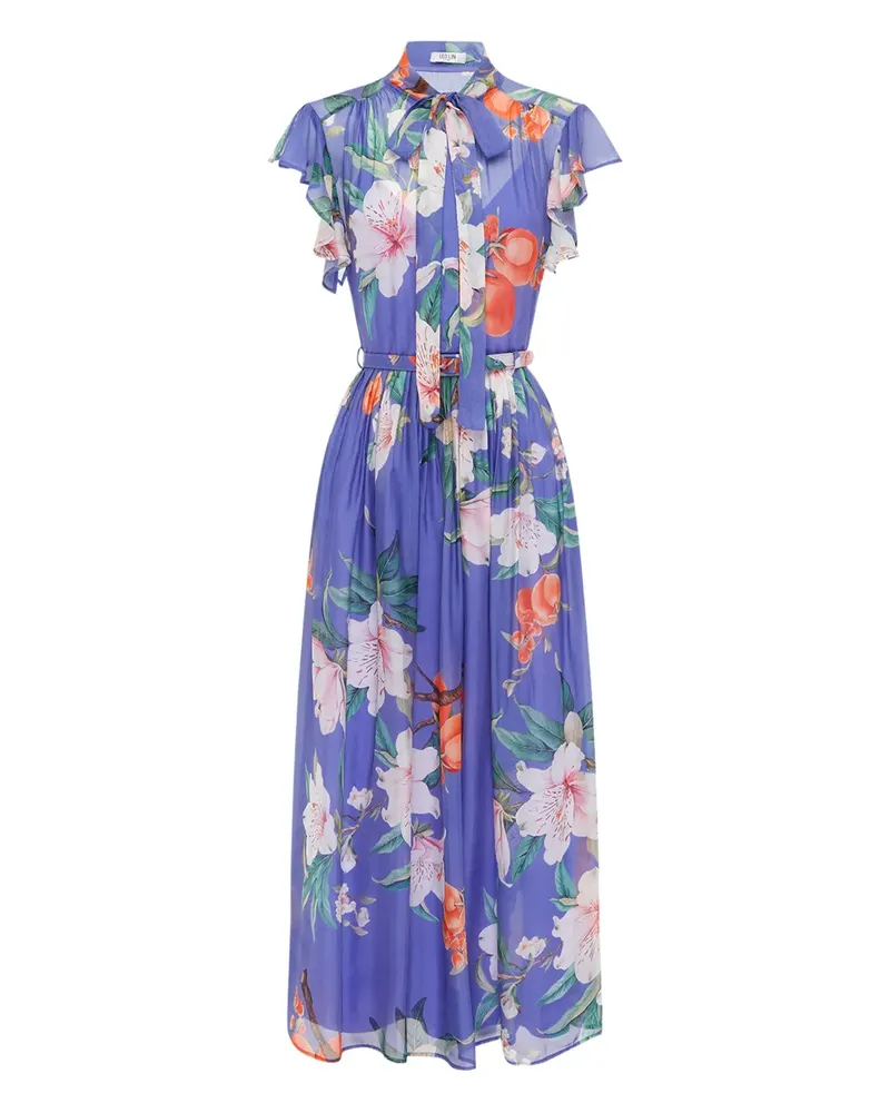 LEO LIN Maxikleid mit Print - Blau Blau