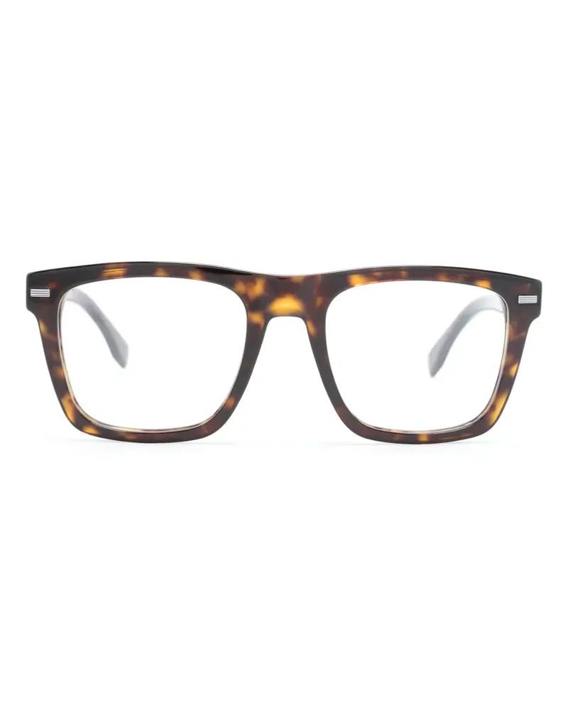HUGO BOSS Eckige Brille in Schildpattoptik - Braun Braun