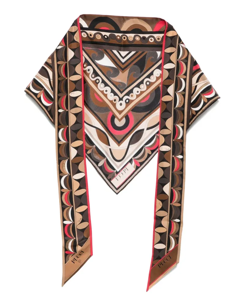 Emilio Pucci Seidenschal mit geometrischem Print - Braun Braun