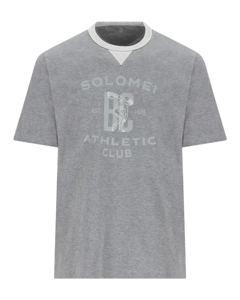Brunello Cucinelli slogan-print T-shirt - Grau Grau