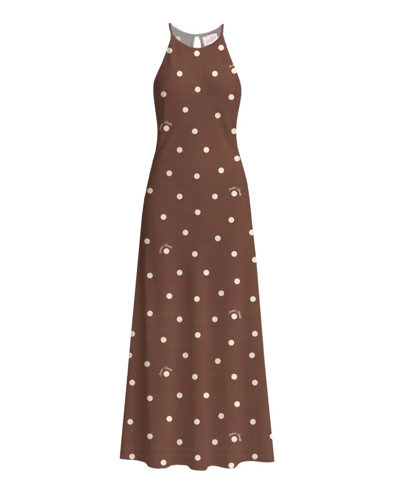 MC2 Saint Barth maxi polka-dot halterneck dress - Braun Braun