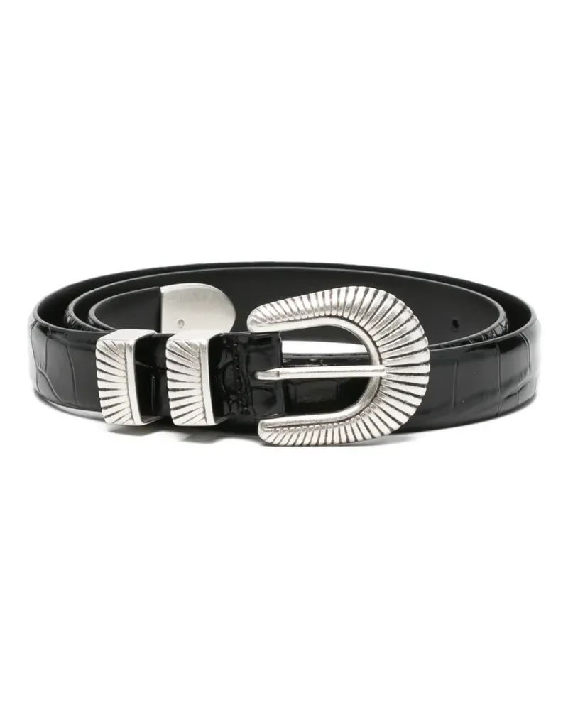 BARENA crocodile-effect belt - Schwarz Schwarz