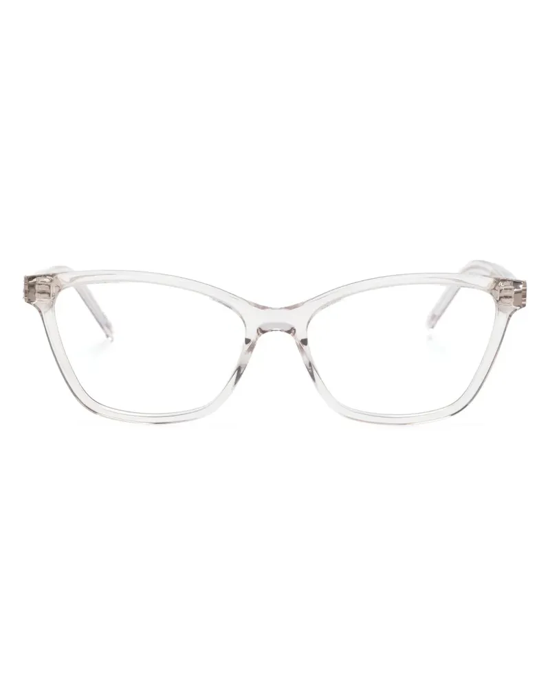 Saint Laurent Transparente Brille mit eckigem Gestell - Nude Nude