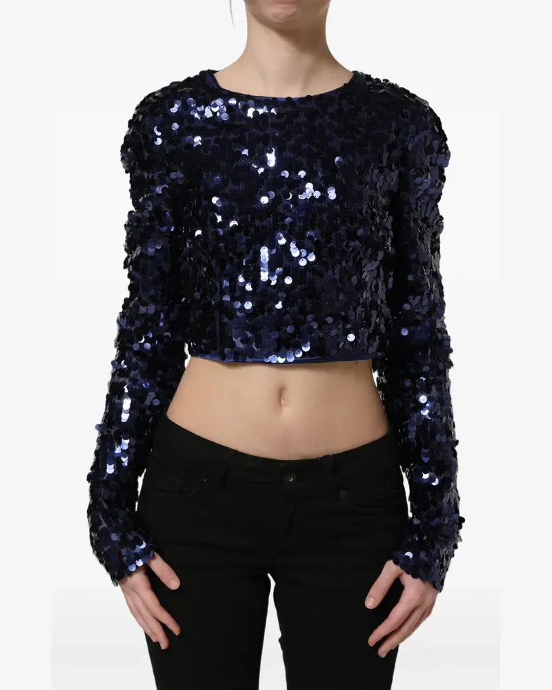 Dolce & Gabbana Cropped-Bluse mit Pailletten - Blau Blau