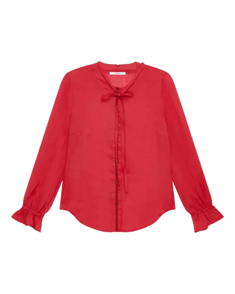 Maliparmi tie-neck flounce-cuff shirt - Rot Rot