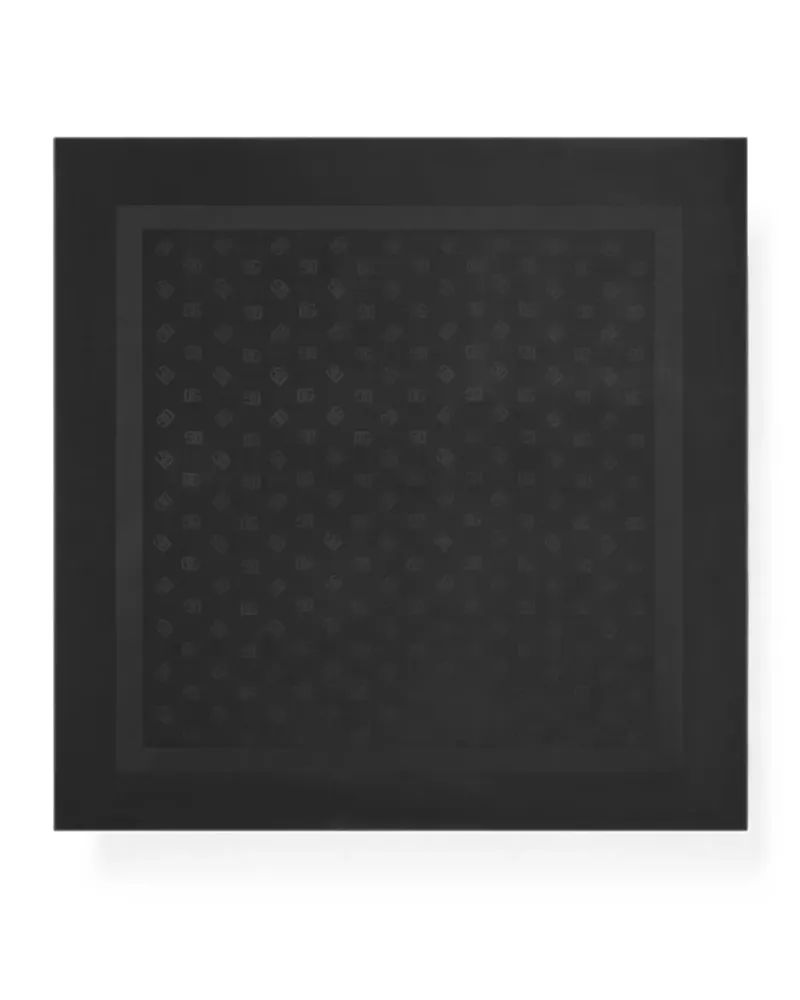 Dolce & Gabbana Stola aus Seide mit Logo-Jacquard - Schwarz Schwarz