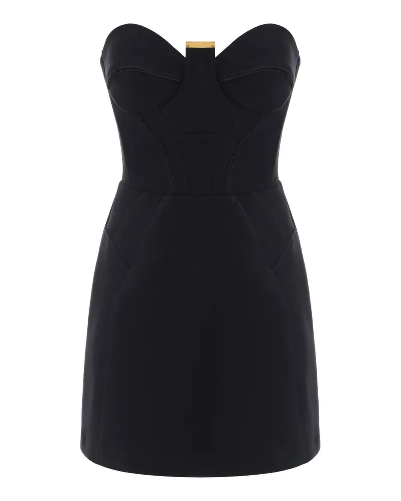 Elisabetta Franchi Minikleid aus Krepp im Layering-Look - Schwarz Schwarz