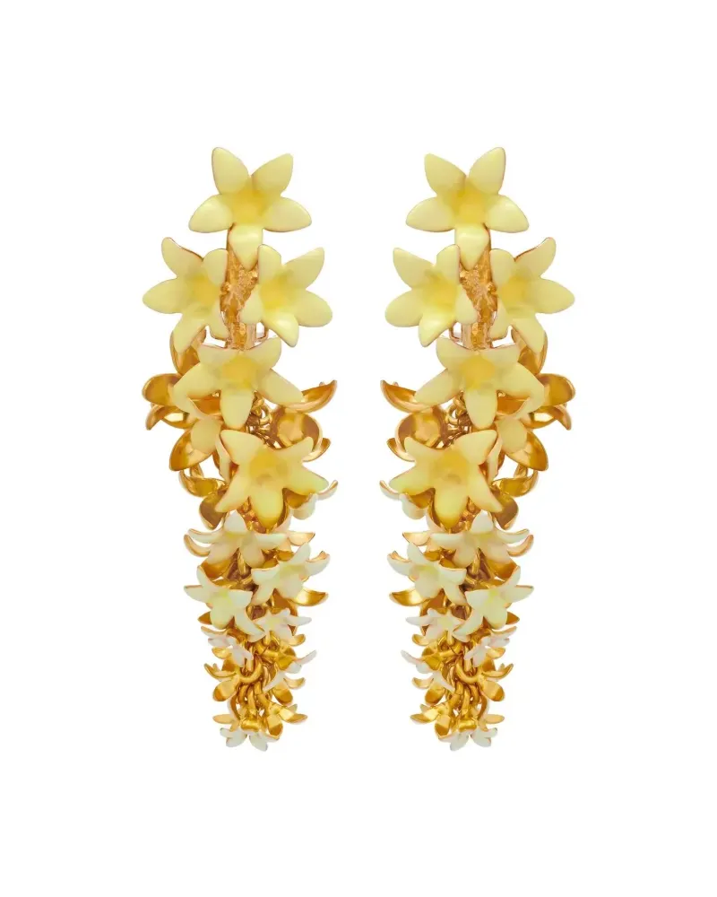 Oscar de la Renta Hängeohrringe im Blumendesign - Gelb Gelb