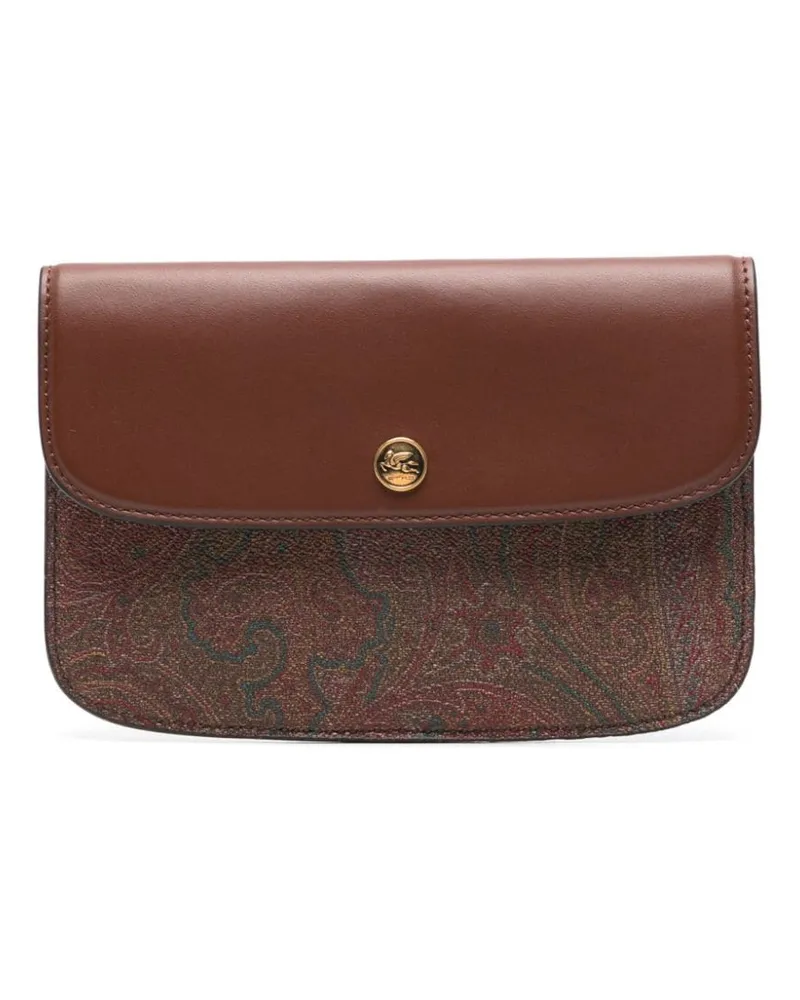 Etro Clutch mit Paisley-Print Braun