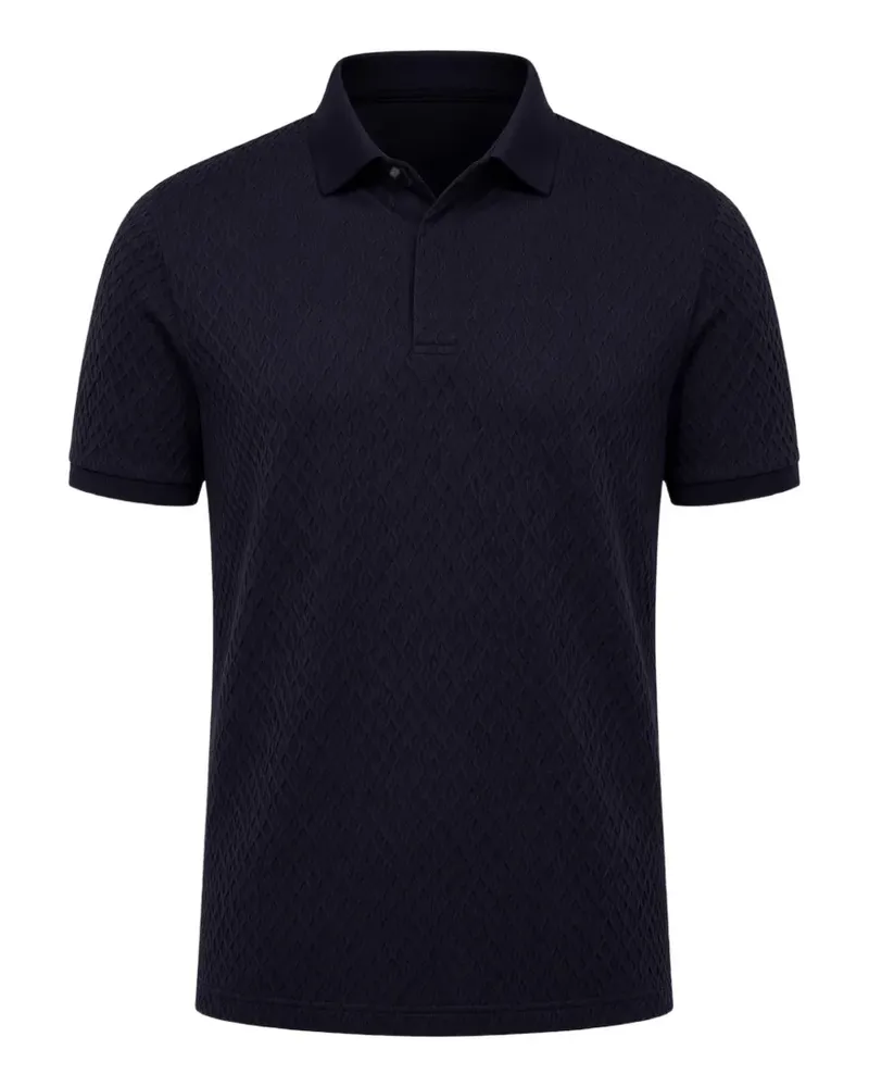 Emporio Armani Poloshirt mit Rautenmuster - Blau Blau
