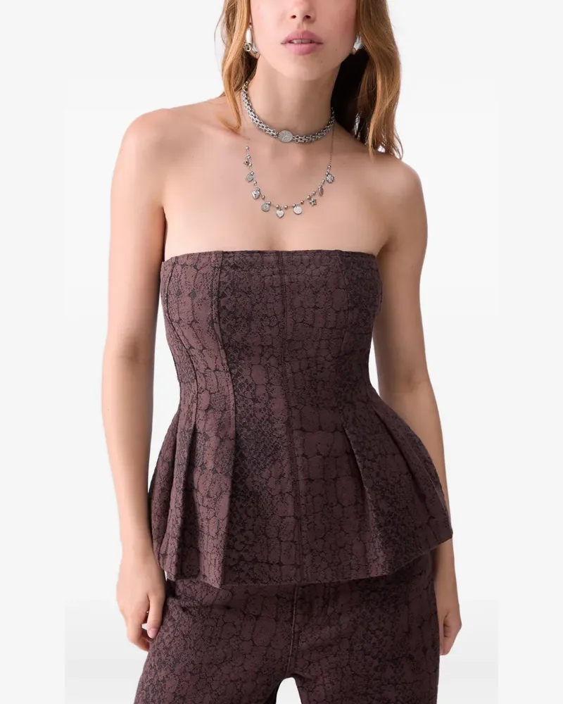 Liu Jo animalier-jacquard top - Braun Braun