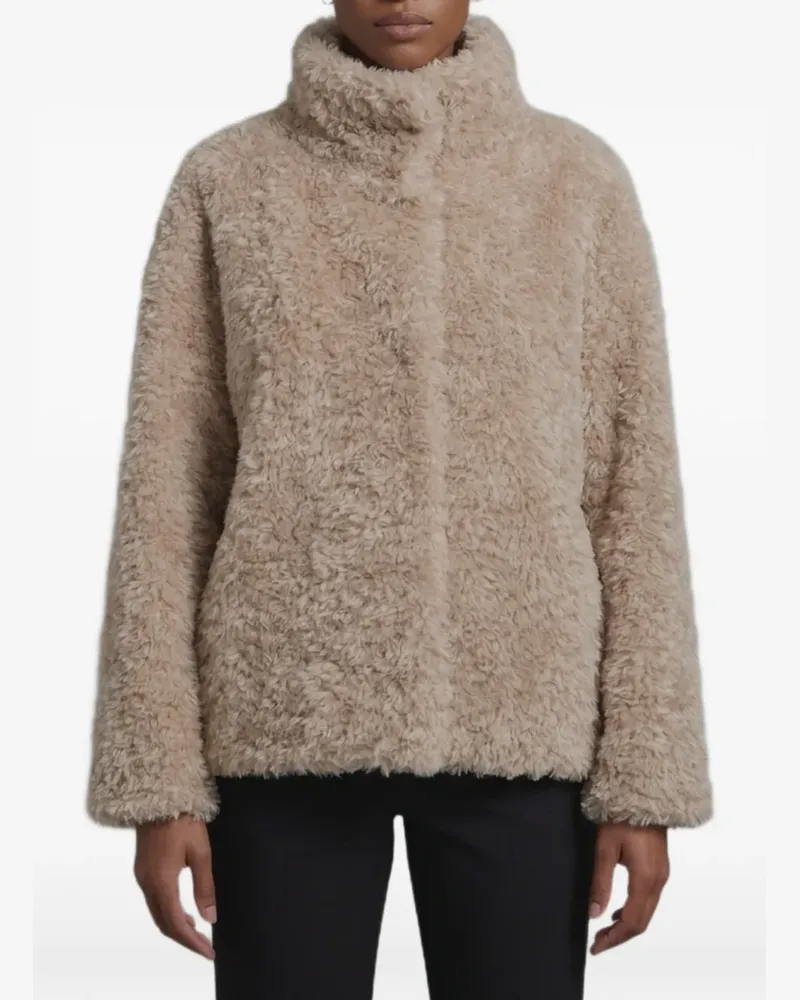 Herno Mantel aus Faux Fur - Nude Nude
