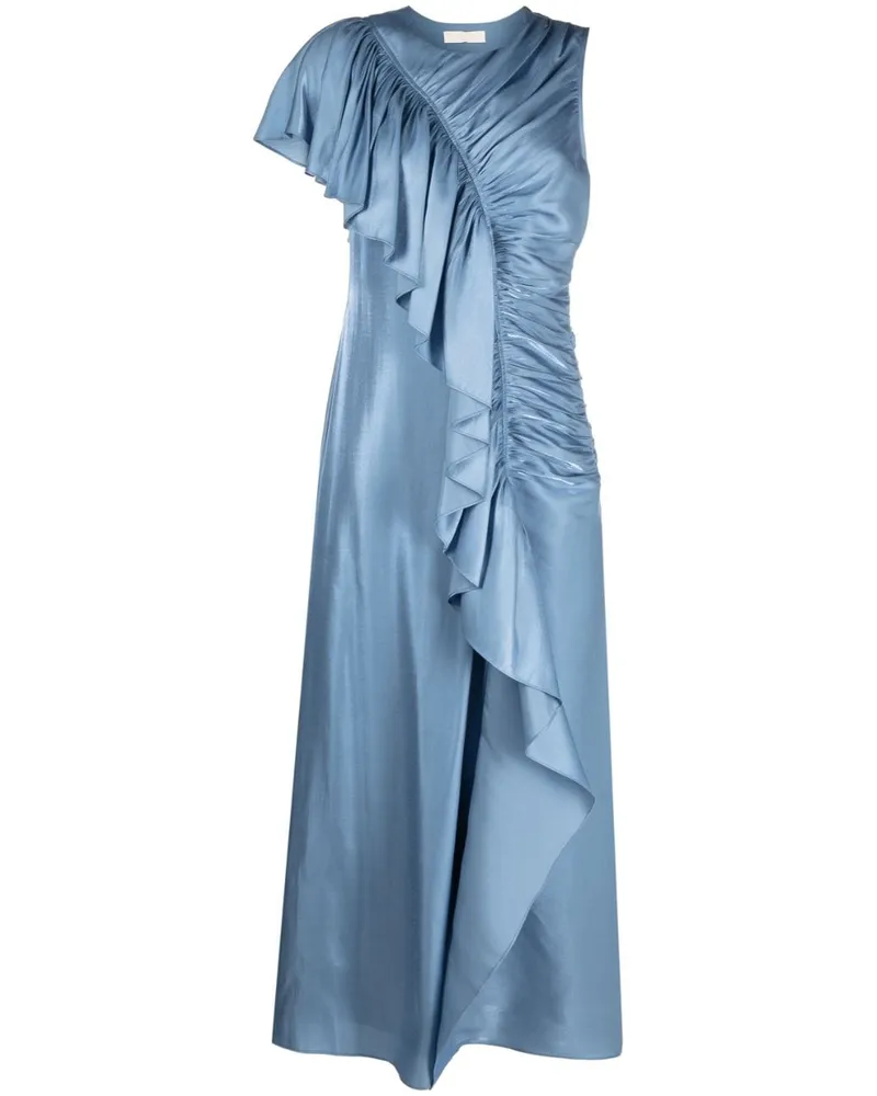 Ulla Johnson Langes Kleid mit Rüschen - Blau Blau