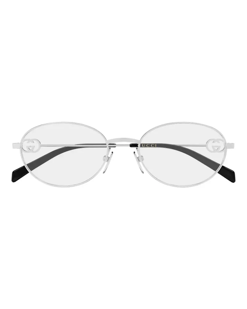 Gucci Brille mit ovalem Gestell - Silber Silber