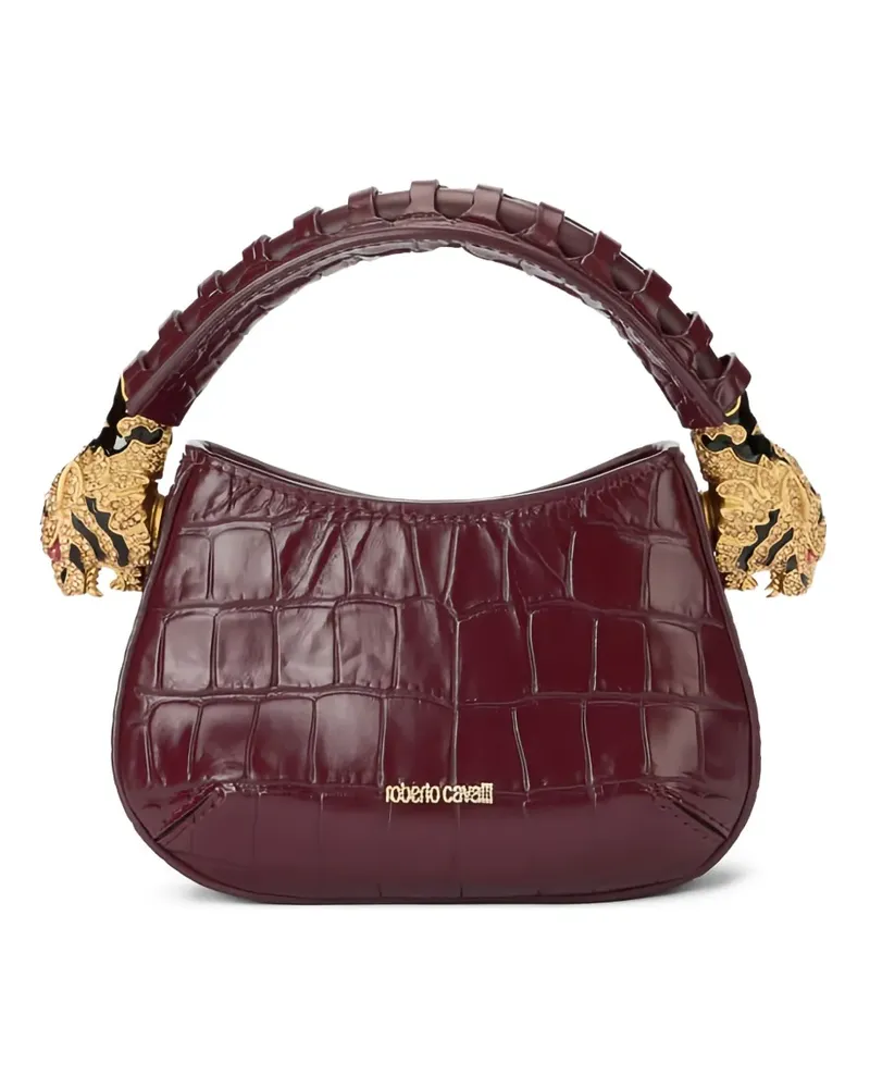 Roberto Cavalli Mini Roar Schultertasche mit Kroko-Effekt - Rot Rot