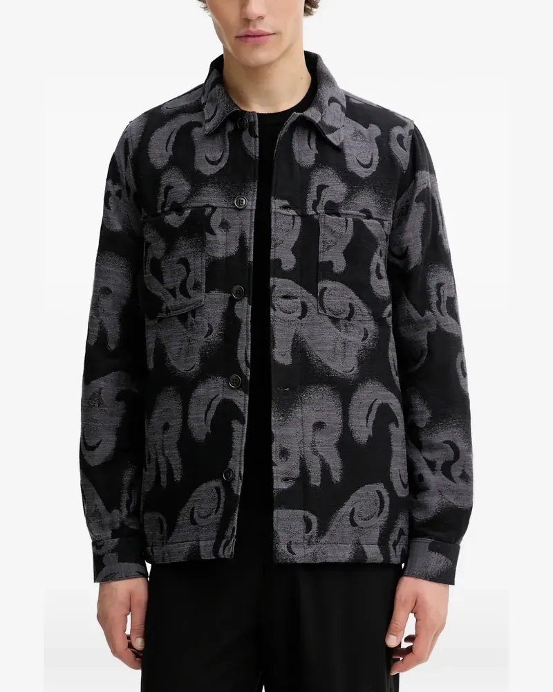 Paul Smith patterned chest-pocket overshirt - Schwarz Schwarz