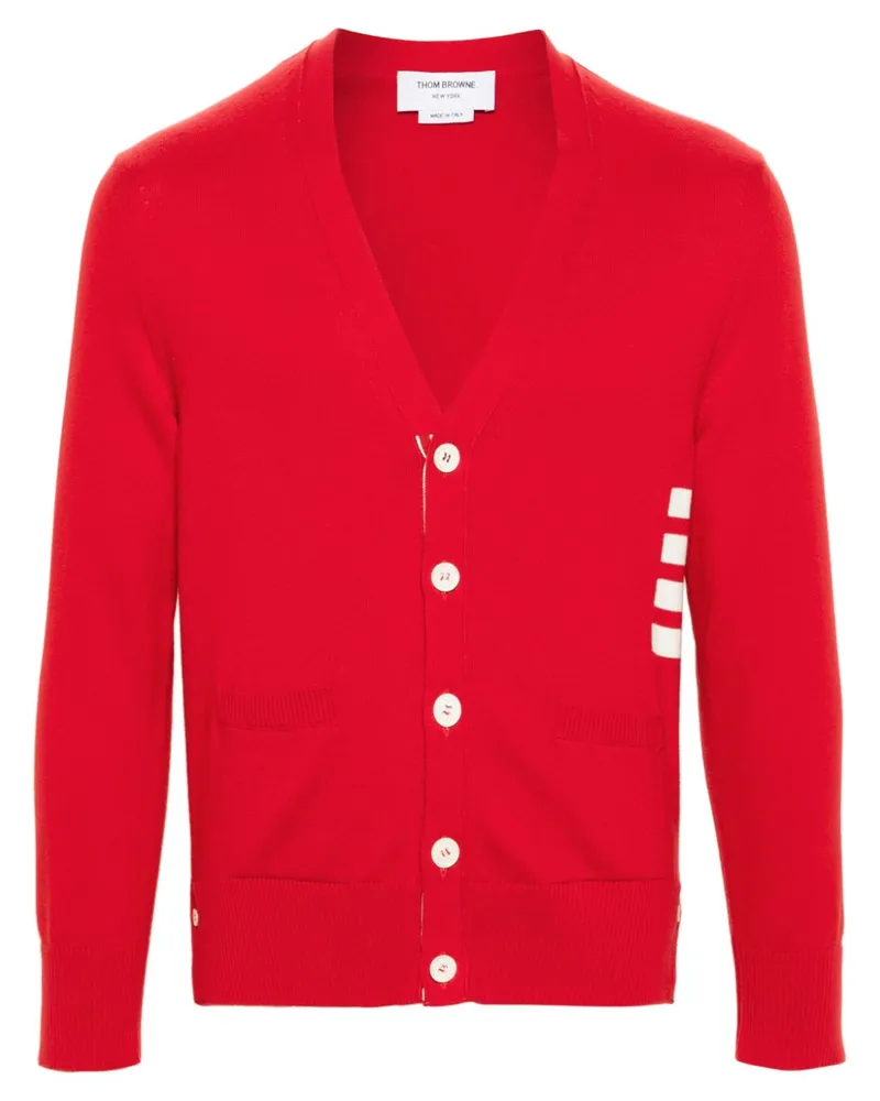 Thom Browne Cardigan mit Logo-Streifen - Rot Rot