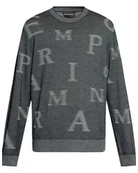 Emporio Armani Pullover mit Monogramm Grau