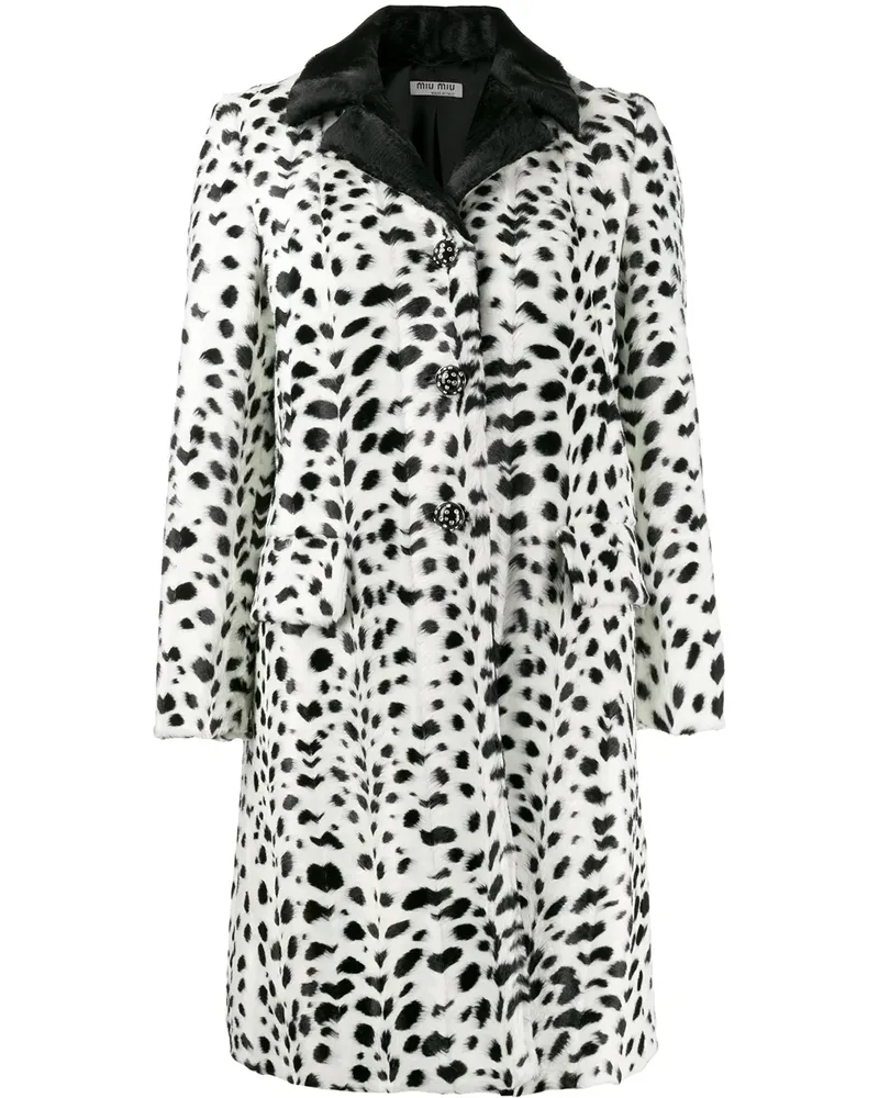 Miu Miu Gepunkteter Mantel - Weiß Weiß