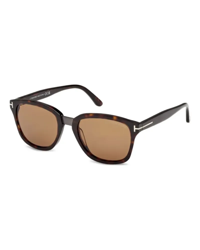 Tom Ford Sonnenbrille mit eckigem Gestell - Braun Braun