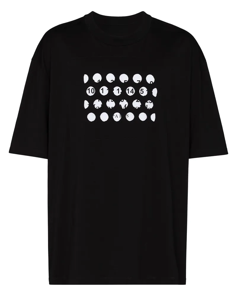 Maison Margiela T-Shirt mit Logo-Print Schwarz