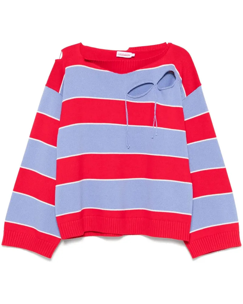 Charles Jeffrey Loverboy Slash Stripe Pullover - Rot Rot