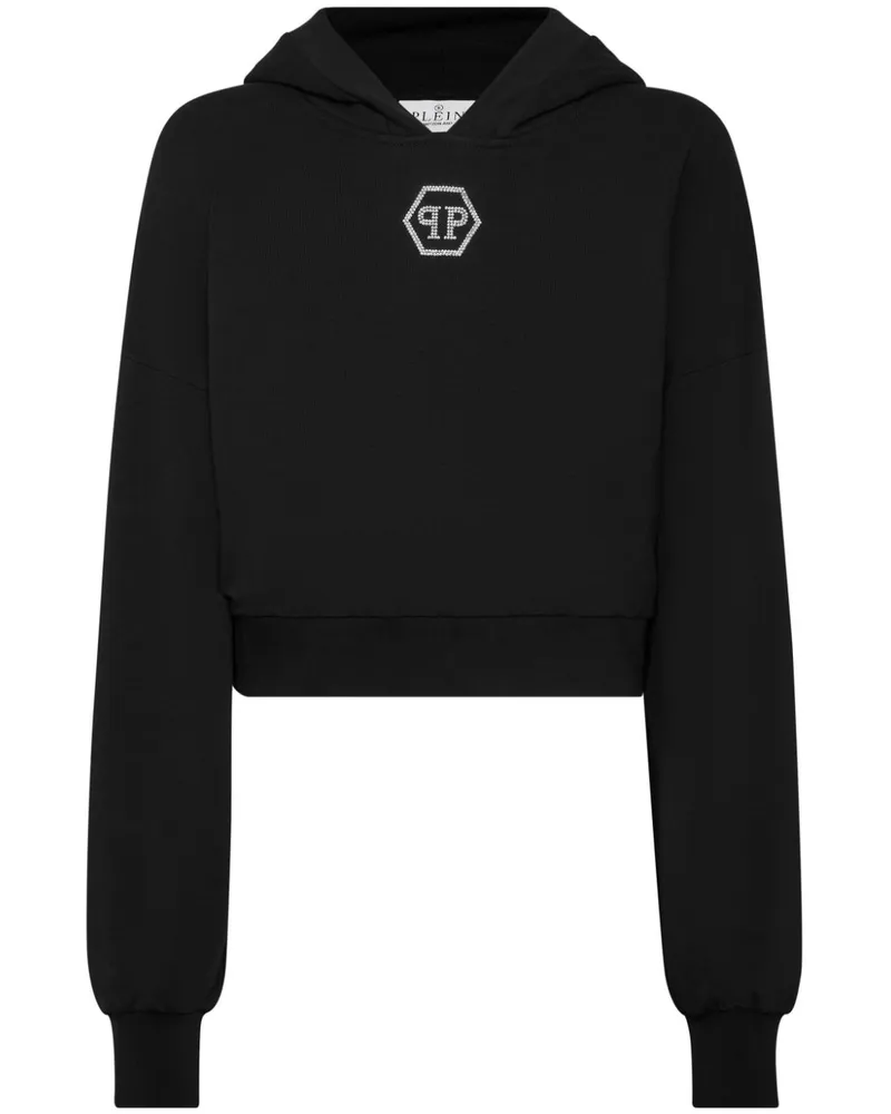 Philipp Plein Cropped-Hoodie - Schwarz Schwarz
