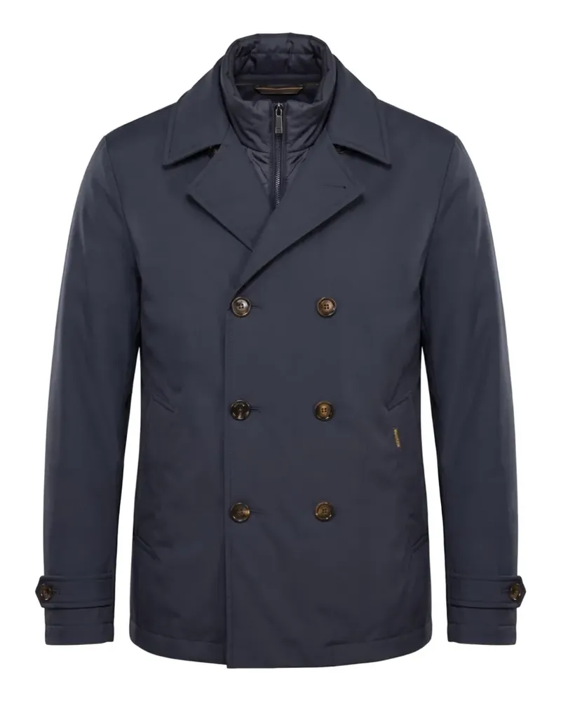 MOORER Albieri double-breasted satin jacket - Blau Blau