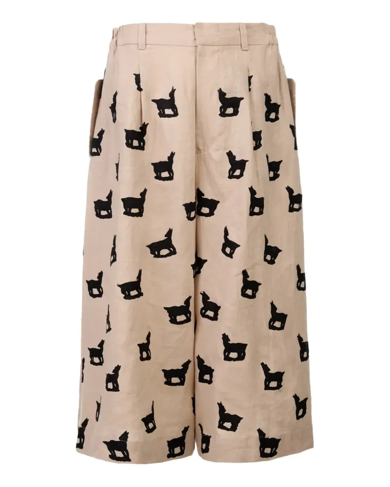 Biyan Plissierte Cropped-Hose - Nude Nude
