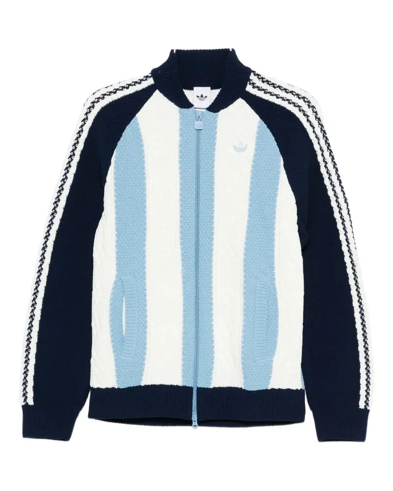 adidas Archive striped zip cardigan - Blau Blau