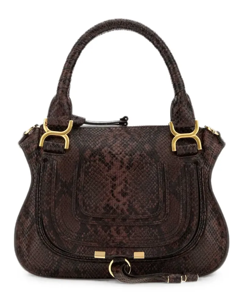 Chloé Kleine Marcie Tote Bag mit Schlangeneffekt - Braun Braun