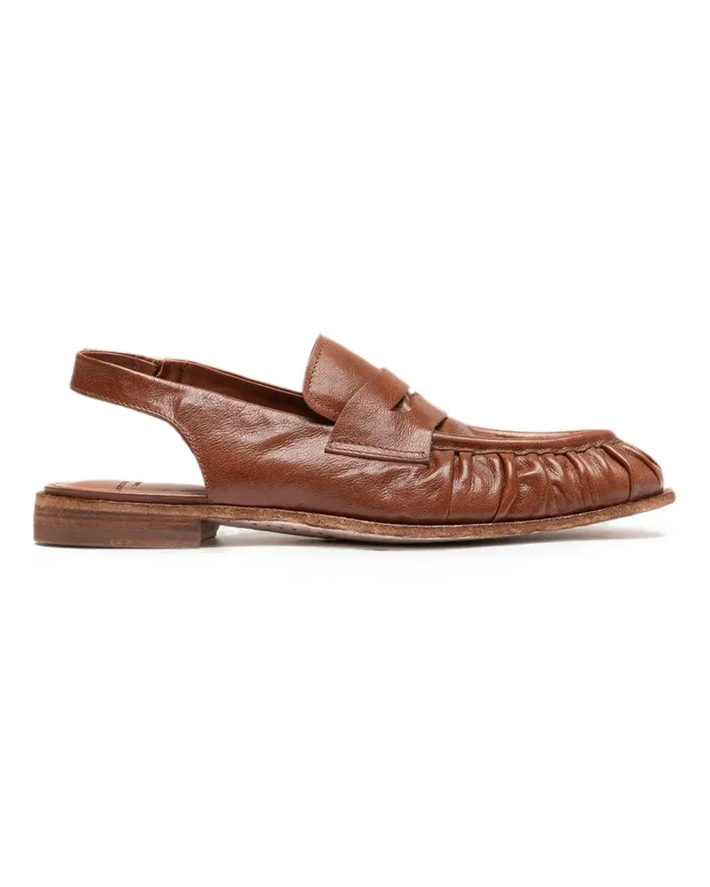 Officine Creative Italia Geraffte Solitude Slingback-Pumps 102mm - Braun Braun